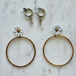 Playful Hoop & Dangle Earring Bundle (Two Pairs) 💫